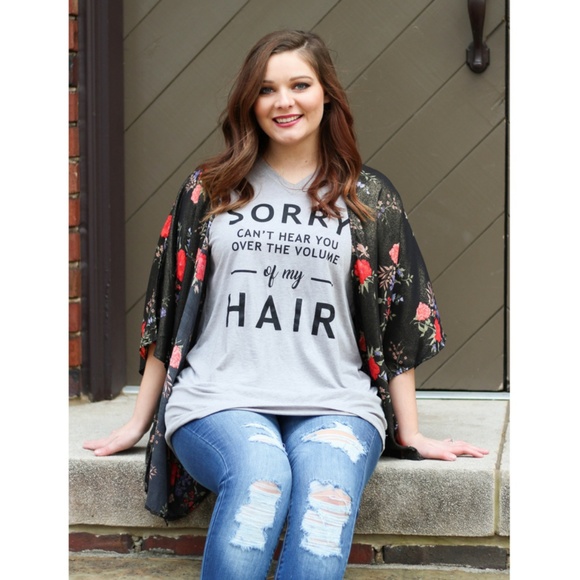 Dixie Magnolia Boutique Tops - ❌SOLD OUT❌ Black Floral Kimono